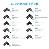 Pengisi Daya Notebook Universal 45W untuk HP Dell Acer Asus Samsung Sony Toshiba Fujitsu Gateway Delta NEC Liteon Notebook Chromebook