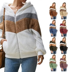 Nueva llegada de estilo moderno, sudadera con capucha 100% lana para mujer, sudaderas con capucha personalizadas con cremallera en varios colores, sudaderas para mujer OEM para exteriores CP-WH-06 - Product Image 1