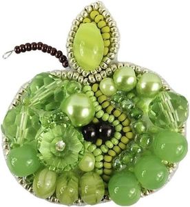 Broche élégante en broderie de paon perlée, accessoire de mode fait main - Product Image 2