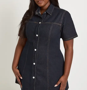Vestido Camisero de Mezclilla con Botones para Mujer, Ropa Casual de Moda, Logotipo Personalizado, Marca Privada, Proveedor de Ropa al por Mayor, OEM Personalizado - Product Image 3