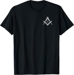 เสื้อยืดลายสัญลักษณ์ฟรีเมสัน รูปสี่เหลี่ยมและเข็มทิศ แกรนด์ลอดจ์ ผ้าฝ้าย 100% สวมใส่ง่าย สีพื้น - Product Image 2