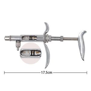 Jeringa Veterinaria Doble de Metal Ajustable para Vacunas, Capacidad de 5 ml, Calidad Premium, Accesorios Completos para Ganado - Product Image 2