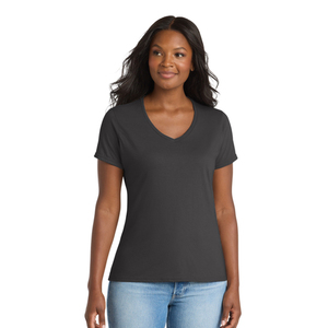 Camiseta de Cuello en V para Mujer de Calidad Premium, Tela Suave y Elástica, Manga Corta, Estilo Casual, Proveedor de Ropa al por Mayor con Logotipo Personalizado - Product Image 4