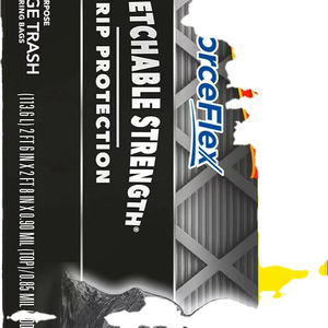 Glad Trash <b>Bags</b>, ForceFlexPlus Black Large Drawstring Garbage <b>Bags</b>, 30 Gal, 25 Ct (Package May Vary) (Pack of 2) - Product Image 1