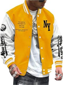 Veste varsity streetwear tendance pour homme – Bomber classique style Letterman avec patchs brodés, tissu confortable, manches côtelées - Product Image 1