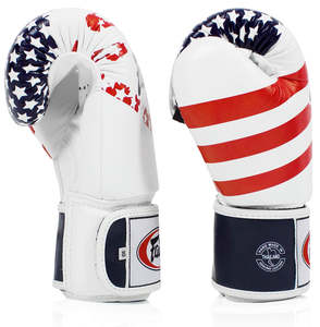 Guantes de Boxeo Fairtex con Diseño de la Bandera Americana, Guantes de Kickboxing Profesionales para Entrenamiento, Cuero PU, Boxeo - Product Image 4