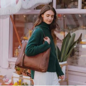 Sac à bandoulière en cuir véritable fait main, sac à main vintage pour femmes, sac à main de luxe - Product Image 5