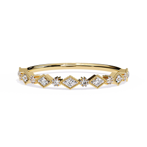 Anillo de Eternidad Minimalista Apilable para Mujer, Chapado en Rodio con Oro Sólido de 18K y Diamantes Naturales Originales, Conjunto de Anillos de Boda - Regalo para Fiesta - Product Image 1