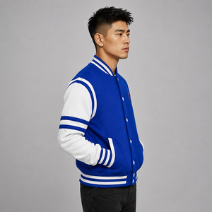 Veste de baseball pour homme, veste varsity, broderie personnalisée du logo, veste en laine, boutons pression, style décontracté, vêtements d'extérieur d'hiver - Product Image 2