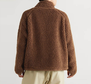 Men's Winter Windproof Warm Sherpa <b>Fleece</b> <b>Jacket</b> Comfortable Lightweight Canvas with Stand Collar for Outdoor Activities - Product Image 2