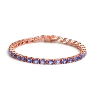 Natural Tanzanite Stone <b>Charm</b> Bracelet 925 Sterling Silver Gold Plated Luxury Elegant Gemstone Fine Jewelry Gift for Women - Product Image 3