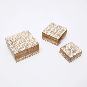Premium White Engraved Designer Wooden Storage <b>Box</b> Suitable For <b>Memories</b> And Valuable Treasures Wholesale From India - Product Image 3