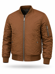 High Quality Wholesale Winter <b>Men's</b> High Street Style Stand Collar Quick Dry Nonwoven Nylon <b>Suede</b> Zipper Solid Pattern <b>Jacket</b> - Product Image 1