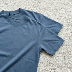 240GSM Heavyweight Cotton T-shirt <b>Slate</b> Blue Custom embroidery Logo Men's Plain Casual Tee High Quality Cotton T-shirt Wholesale - Product Image 5