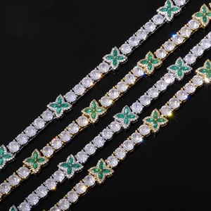Collier tennis papillon en diamant de laboratoire, argent 925, léger, diamant certifié, émeraude verte, floral, bijoux de luxe pour femmes - Product Image 3