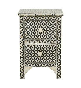 Mesita de Noche de Lujo Personalizada con Incrustaciones de Hueso, Cajón Espacioso y Artesanía Decorativa en Madera Hecha a Mano - Product Image 5