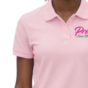 Camiseta Polo Rosa para Mujer, Bonita desde 1908, con Bordado Verde, de Algodón, Manga Corta, Estilo Casual, Ropa Griega, Top de Verano - Product Image 4