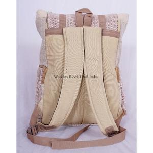 Sac à dos de voyage multifonctionnel en cuir véritable avec poche avant à boucle, grande capacité, décontracté, pour étudiants, école et bureau, couleur beige - Product Image 3