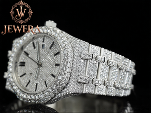 Hip Hop Iced Out Moissanite Diamond Stainless Steel Analog Glass Watch with Premium Craftsmanship for Men's Fashion Gift Giving - Product Image 6