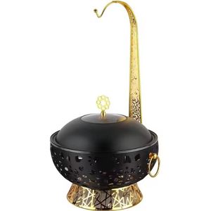 Calentadores de Comida de Lujo Estilo Mosaico con Acabado Brillante y Puntos, Ollas Redondas Artesanales para Regalos de Boda - Product Image 3