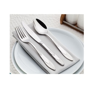 Ensemble de couverts élégants à poignée en forme de larme |   Ensemble de 3 couverts en acier inoxydable de qualité supérieure |   Vaisselle en argent poli miroir pour les repas quotidiens - Product Image 3
