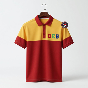 OES Polos pour hommes de couleur unie de qualité supérieure en coton de qualité supérieure pour l'été et la mode de couleur jaune - Product Image 2