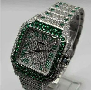 Montre en quartz Moissanite de haute qualité pour homme, style moderne léger avec pierres étincelantes, idéale pour le bureau et les occasions décontractées - Product Image 4