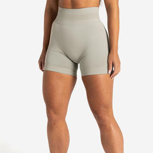 Shorts de sport taille haute pour femme en molleton de coton respirant, style décontracté, avec poches, motif tendance, idéal pour l'été et l'entraînement - Product Image 1