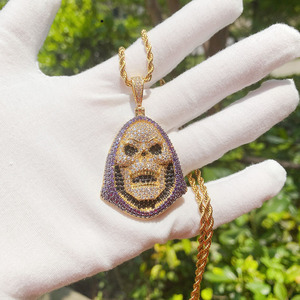 จี้หน้าฮิปฮอปแบบกำหนดเองสำหรับผู้ชาย จี้เพชรโมอิสซาไนต์ VVS ระยิบระยับ เครื่องประดับ 3 มิติ จี้เงินแท้ S925 - Product Image 5