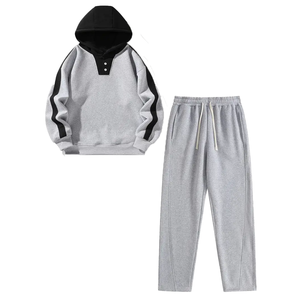 Nuevo Conjunto Deportivo de Forro Polar con Capucha para Hombre, Ecológico, Transpirable, de Manga Larga, Color Sólido, Informal, para Invierno - Product Image 1