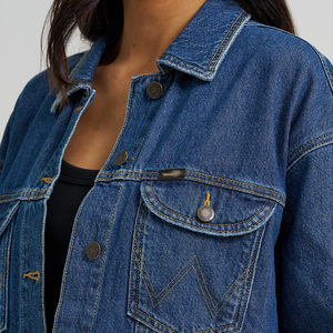 Chaqueta Vaquera Vintage Lavada para Hombre y Mujer, Estilo Americano, con Bordado de Letras 'Old Star', Botones, Holgada, Informal, a la Moda y Combinable con Todo - Product Image 5