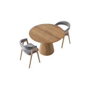 Juego de Comedor ARTERRA de Lujo con Mesa Redonda de Madera de Teca y Sillas Tapizadas Modernas para Casa o Villa - Product Image 3