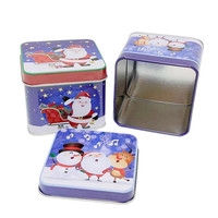 Offre directe d'usine Conteneurs en étain personnalisés Boîte en fer blanc de forme carrée Petite boîte en fer blanc Emballage pour Noël