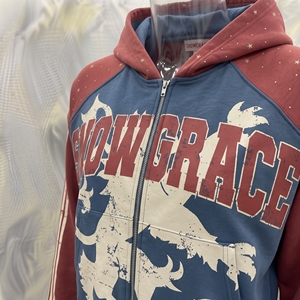 Sweat-shirt à capuche zippé pour homme Snowgrace, en coton French Terry, manches raglan, design sportif, vêtements d'automne - Product Image 5