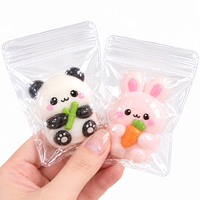 Pochette auto-scellante en PVC transparent pour jouets animaux Kawaii Squishy, emballage Squishy, sac de rangement réutilisable, vente en gros, petites quantités