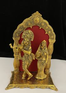 Best Quality Handcrafted Radha Krishna Idol Brass Metal Craft Radha Krishna Standing <b>Statue</b> for Home Decor Return Gift Indian - Product Image 3