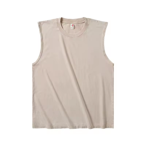 เสื้อกล้ามวินเทจทรงครอปสำหรับผู้ชาย ล้างสีแบบแอซิดวอช ผ้าฝ้าย 100% รับปักลาย สกรีนลาย พิมพ์ลายดิจิตอล ขายส่ง - Product Image 1