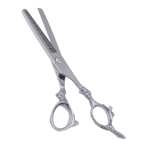 Tijeras para Adelgazar el Cabello, 6 y 5.5 Pulgadas, Hoja Recta Afilada, para Diestros, Mango Recto, Acero Inoxidable 4Cr13, para Barbería - Product Image 2