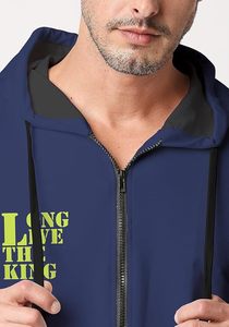 Sweat-shirt à capuche unisexe surdimensionné à fermeture éclair intégrale, en molleton 100% coton épais, noir, personnalisable - Product Image 6