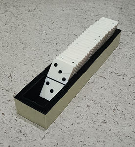 Jeu de dominos professionnel fait main Double Six blanc avec points noirs, qualité supérieure, avec cadeau inclus - Product Image 4