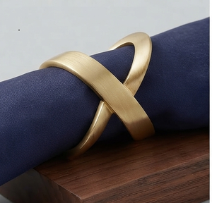 Elegant Metal Accessories Unique Style Gold Plated Metal <b>Napkin</b> Ring Table Decor Wedding Banquet Birthday <b>Party</b> <b>Napkin</b> Ring - Product Image 5