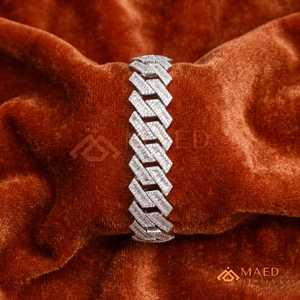 Pulsera de Cadena Fina con Moissanita Plateada, Joyería de Moda de Los Ángeles, Regalo Elegante para Uso Diario - Product Image 3