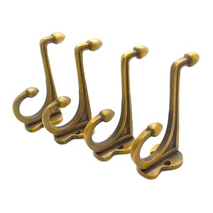 Polished <b>Gold</b> Double Coat <b>Hook</b> Luxury Zinc Alloy <b>Wall</b> Mounted Hanger Classic Dual Prong Hat and Robe <b>Hook</b> for Hotel & Bathroom - Product Image 5
