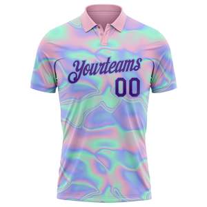 Personalized Sublimation Golf Polo 100% Polyester Sports Team Shirt <b>Custom</b> Club Uniform OEM Wholesale Printed Logo Athletic Wear - Product Image 1