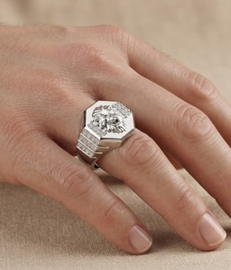 925 Sterling Silver VVS D Moissanite Lion Head <b>Ring</b> Custom Hip Hop Iced Bling Luxury Statement Jewelry <b>Men</b> Prong Setting Rhodium - Product Image 1