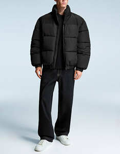 Veste matelassée noire personnalisée professionnelle unisexe, service OEM ODM sur mesure, veste matelassée rembourrée de duvet, veste d'hiver chaude pour la neige - Product Image 3