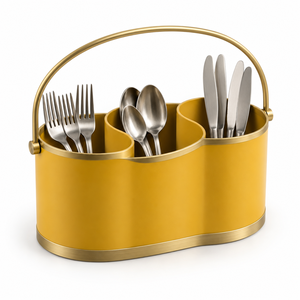 Organizador de cubiertos moderno de acero inoxidable diseñado para un elegante almacenamiento en la cocina y uso diario en la comedor. Organizador de cubiertos con estilo. - Product Image 2