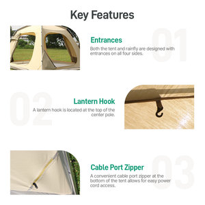 Tente TOPAZ G/L pour 4 personnes, type étendu, une chambre, quatre saisons, imperméable, en polycoton, pour usage extérieur, camping familial - Product Image 5