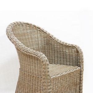 Modern Nordic Style <b>Round</b> Back Dining <b>Chair</b> with Woven Rattan Armrests for Home Office Living Room Bedroom or Hotel Use - Product Image 5