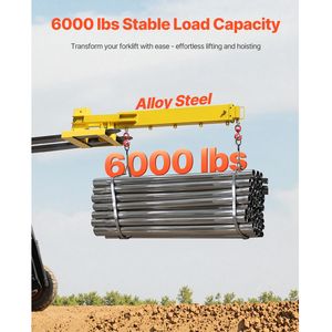 6000lbs Capacity <b>Manual</b> Telescoping Jib Boom Crane for <b>Forklift</b> 56.1 Inch Extend 2 Hook Mobile Crane Attachments & Spare Parts - Product Image 2